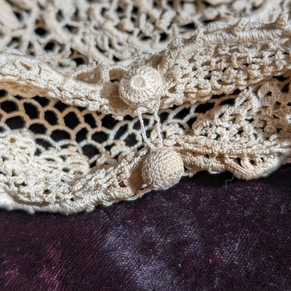 Antique Crocheted Lace Purse Evening Wedding Bag Victorian - Picture 9 of 16